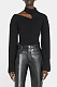SUPER WHOLESALE | Half-Turtleneck Slim Hollow-Out Long-Sleeve Knit Top