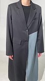 SUPER WHOLESALE | Blazer Collar Long Coat