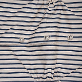 SUPER WHOLESALE | Contrast Color Denim Zipper Loose Striped Shirt