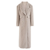 SUPER WHOLESALE | Woolen Double-Breasted Waist-Cinching Long Coat