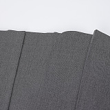 SUPER WHOLESALE | Contrast Color Ruffled Blazer And High-Waist Straight Pants Set
