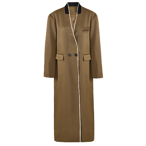 SUPER WHOLESALE | V-Neck Long Casual Coat