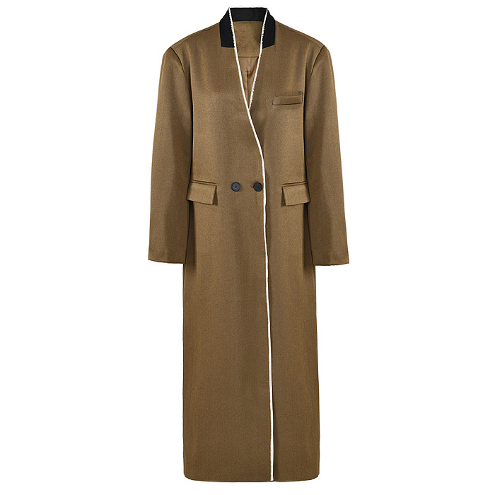 SUPER WHOLESALE | V-Neck Long Casual Coat