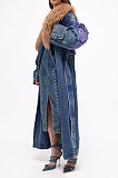 SUPER WHOLESALE | Detachable Fur Collar Over-Knee Coat