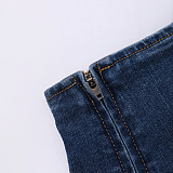 SUPER WHOLESALE | Bowknot High-Waist Denim Pencil Skirt