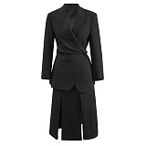 SUPER WHOLESALE | Waist-Cinching Blazer With Split Skirt