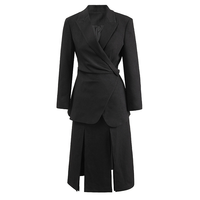 SUPER WHOLESALE | Waist-Cinching Blazer With Split Skirt