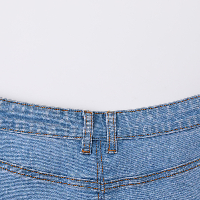 SUPER WHOLESALE | Ruffled Patchwork Denim Mini Skirt