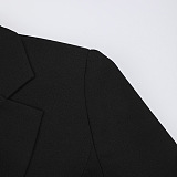 SUPER WHOLESALE | Contrast Color Ruffled Blazer And High-Waist Straight Pants Set