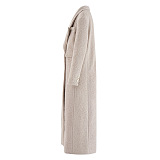 SUPER WHOLESALE | Woolen Double-Breasted Waist-Cinching Long Coat