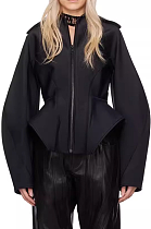 SUPER WHOLESALE | Tailored Waist Zip-Up Jacket