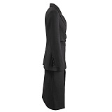 SUPER WHOLESALE | Waist-Cinching Blazer With Split Skirt