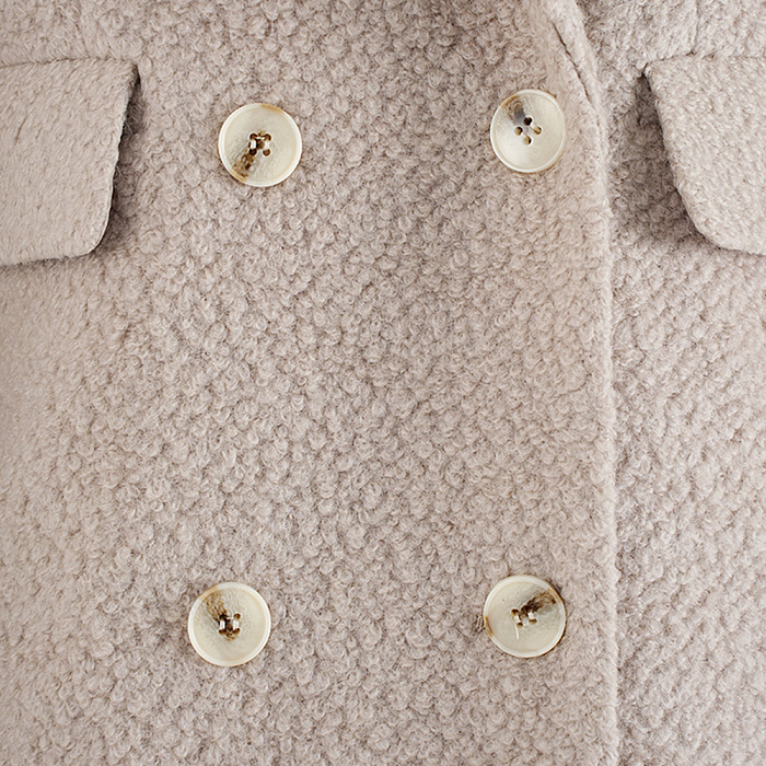 SUPER WHOLESALE | Woolen Double-Breasted Waist-Cinching Long Coat