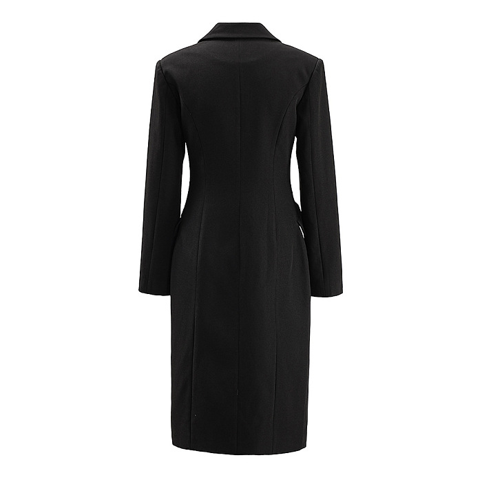SUPER WHOLESALE | Double-Breasted Contrast Blazer Dress