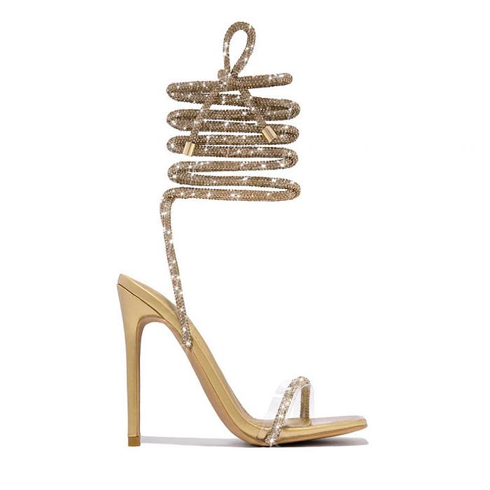 SUPER WHOLESALE | Slimming Strap Stiletto Roman Open-Toe Sandals