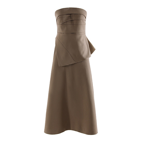 SUPER WHOLESALE | Ruched Asymmetric Strapless Top And Skirt