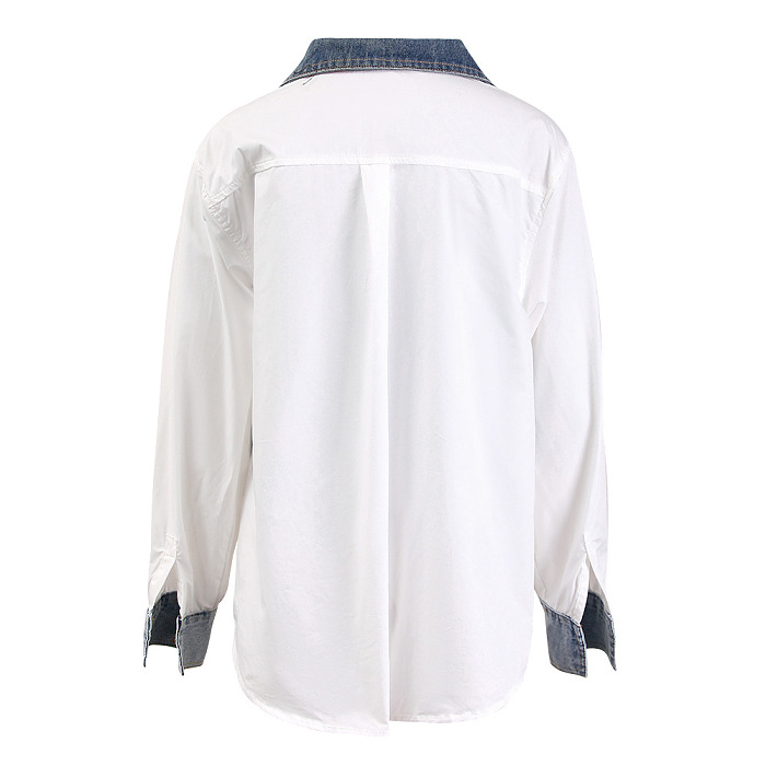 SUPER WHOLESALE | Patchwork Denim Shirt