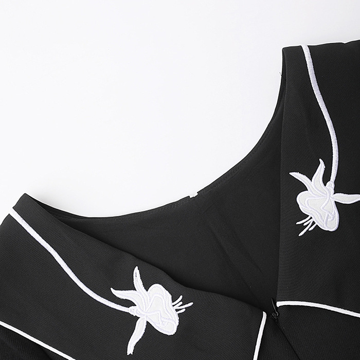 SUPER WHOLESALE | Floral Embroidered Belted Dress