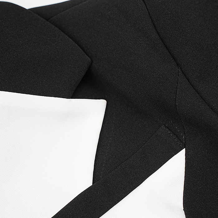 SUPER WHOLESALE | Double-Breasted Contrast Blazer Dress