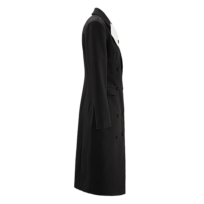 SUPER WHOLESALE | Double-Breasted Contrast Blazer Dress