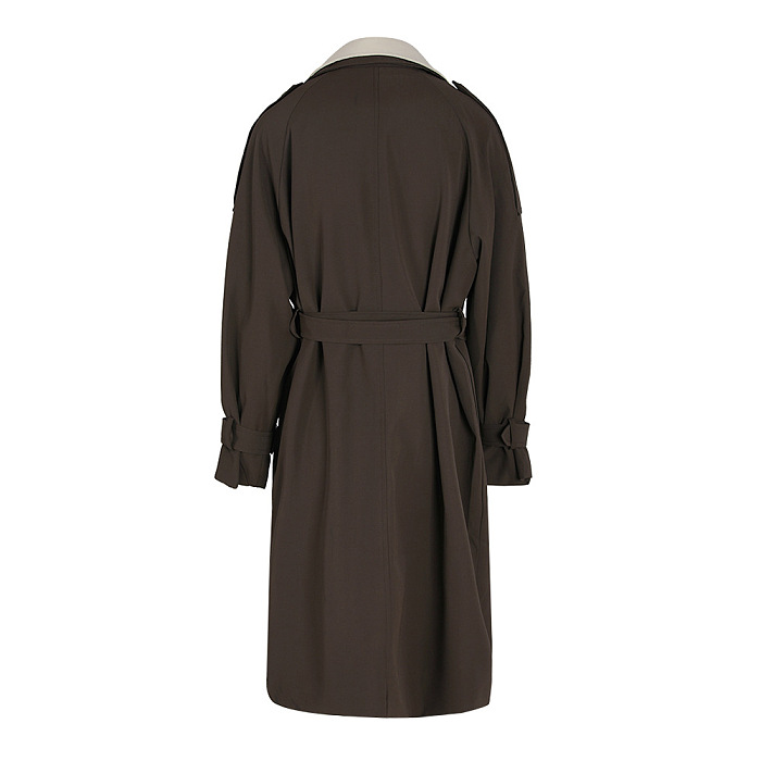 SUPER WHOLESALE | Contrast Double-Breasted Patchwork Trench Coat