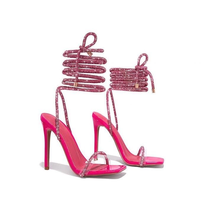 SUPER WHOLESALE | Slimming Strap Stiletto Roman Open-Toe Sandals