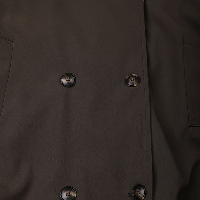 SUPER WHOLESALE | Contrast Double-Breasted Patchwork Trench Coat