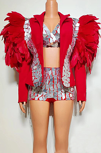 SUPER WHOLESALE | Acrylic Material Mirror Decor Party Set in Red