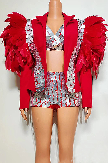 SUPER WHOLESALE | Acrylic Material Mirror Decor Party Set in Red