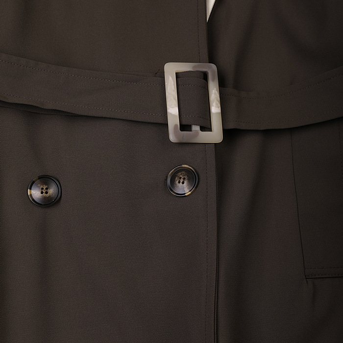SUPER WHOLESALE | Contrast Double-Breasted Patchwork Trench Coat