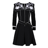 SUPER WHOLESALE | Floral Embroidered Waist-Cinching Dress