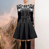 SUPER WHOLESALE | Floral Embroidered Waist-Cinching Dress