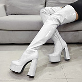 SUPER WHOLESALE | Patent Leather High-Heel Knee-High Boots