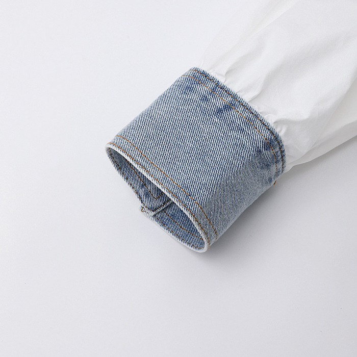 SUPER WHOLESALE | Patchwork Denim Shirt