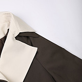 SUPER WHOLESALE | Contrast Double-Breasted Patchwork Trench Coat