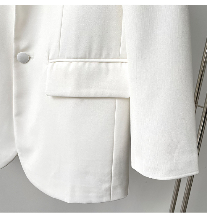 SUPER WHOLESALE | Single-Breasted Patchwork Mesh Ruffle-Sleeve Blazer