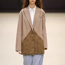 SUPER WHOLESALE | Contrast Color Patchwork Blazer