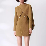 SUPER WHOLESALE | Scarf-Collar Patchwork Wool Blazer