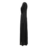 SUPER WHOLESALE |Metal-Buckle Twisted Ruched Waist-Cinching Dress