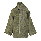 SUPER WHOLESALE | Double-Faced Wool Coat With Detachable Scarf