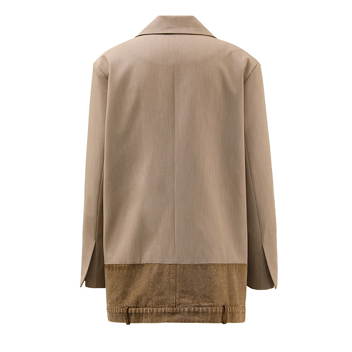 SUPER WHOLESALE | Contrast Color Patchwork Blazer