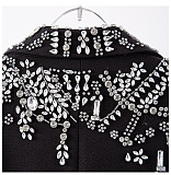 SUPER WHOLESALE | Rhinestone-Embellished Black Fuzzy Cuff Coat