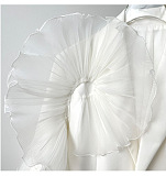 SUPER WHOLESALE | Single-Breasted Patchwork Mesh Ruffle-Sleeve Blazer