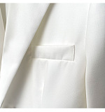 SUPER WHOLESALE | Single-Breasted Patchwork Mesh Ruffle-Sleeve Blazer