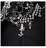 SUPER WHOLESALE | Rhinestone-Embellished Black Fuzzy Cuff Coat