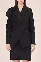 SUPER WHOLESALE | Ruched Puff-Sleeve Blazer