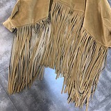 SUPER WHOLESALE | Batwing-Sleeve Faux Mink Wool High-Neck Tassel Coat