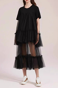 SUPER WHOLESALE | Double-Layer Sheer Mesh Maxi Dress