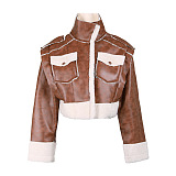 SUPER WHOLESALE | PU Fleece-Lined Shearling Coat