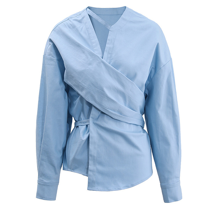 SUPER WHOLESALE | Cross-Bandage Shirt Top